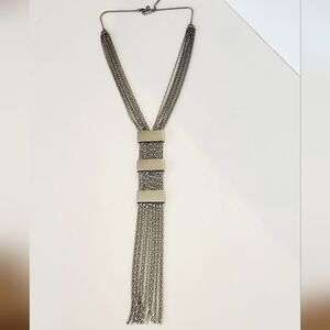 Lia Sophia Long Silver Tone Necklace